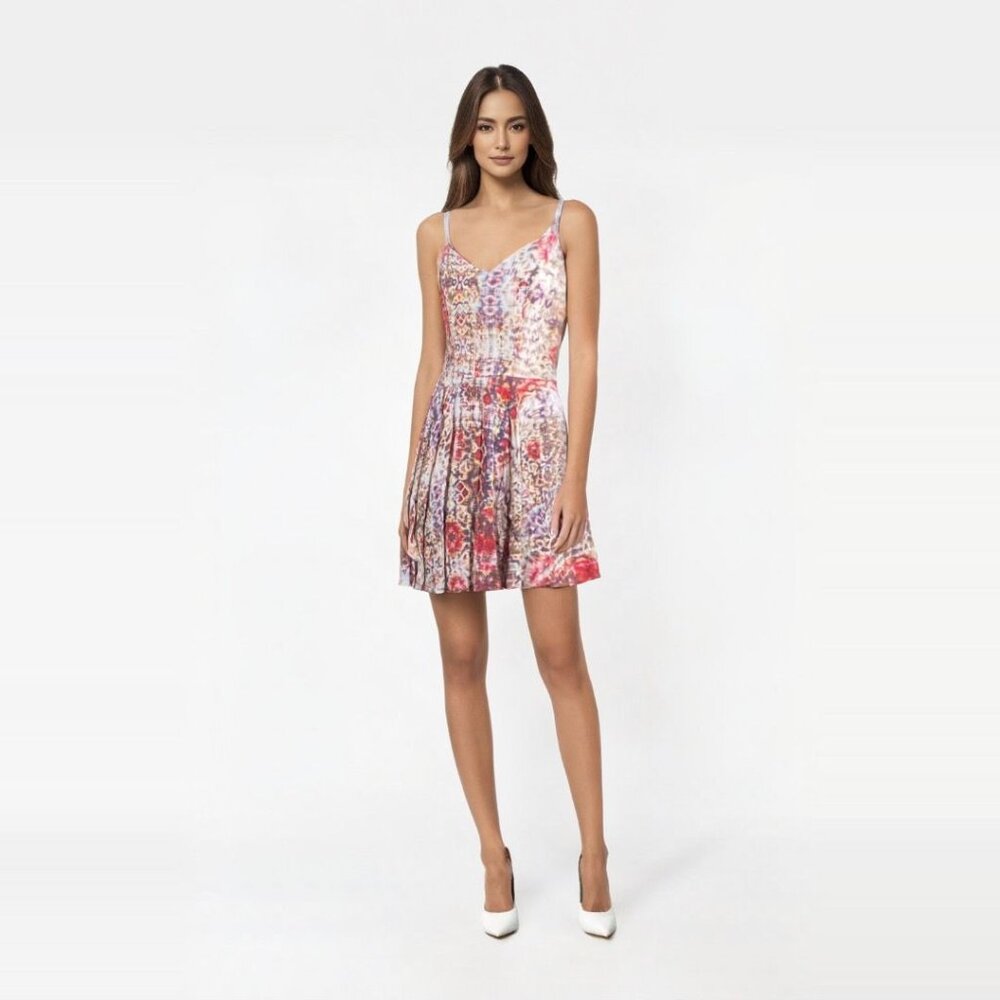Lavender Brown Mini Fit and Flare Dress Multicolor, Size X-Small - Picture 2 of 16